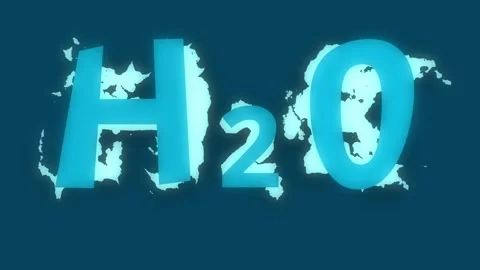 H20 symbol for water animation blue back... | Stock Video | Pond5