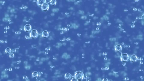 H20 water molecule zoom in. This 3D animation zooming into H20 molecules can 库存影片 341024493