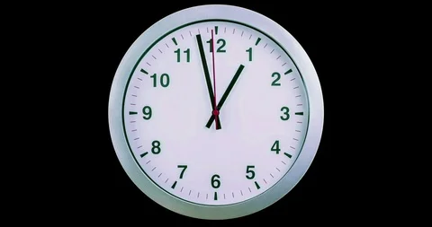 H24 hours timelapse seamless loop ready, clock hands movement, modern white Stock Footage 94325021