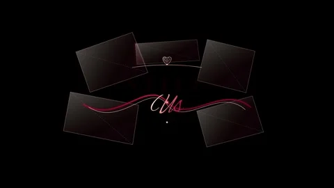 H.264 derivative on black showcasing design elements with heart Stock Footage 344463972