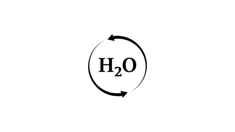 H2O Icon Isolated on white Background. Stock Footage 307418186