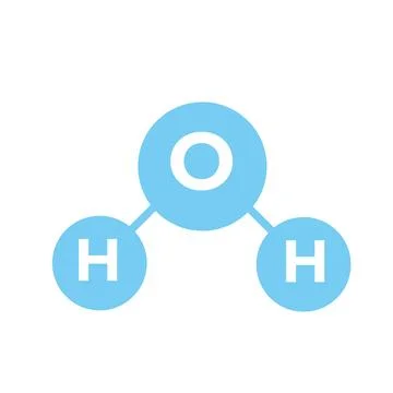 H2o icon with water drop, vector stock Stock Illustration