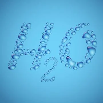 H2o made of water drops Stock Illustration