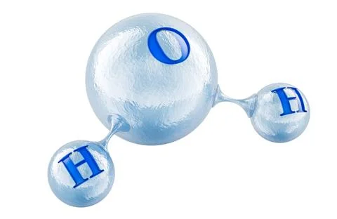 H2O Molecule, 3D rendering Stock Illustration
