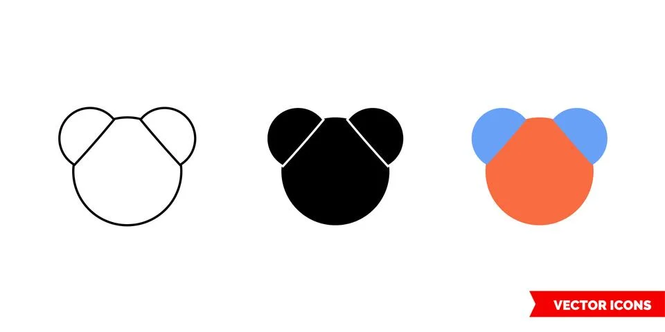 H2o Molecule icon of 3 types color, black and white, outline. Isolated vector Stock Illustration