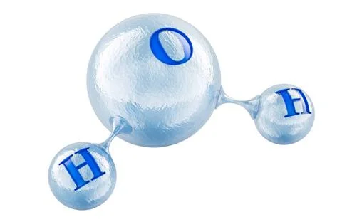 H2O-Molekül, 3D-Rendering H2O Molecule, 3D rendering isolated on white bac.. Stock-Fotos