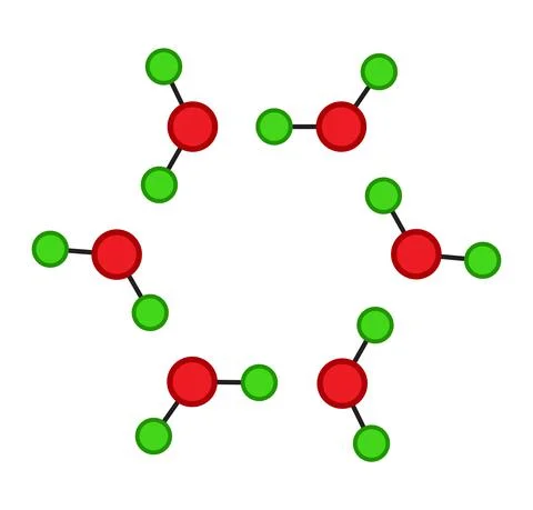 H2o solid ice molecule. crystal structure of water. Vector illustration isola 스톡 일러스트