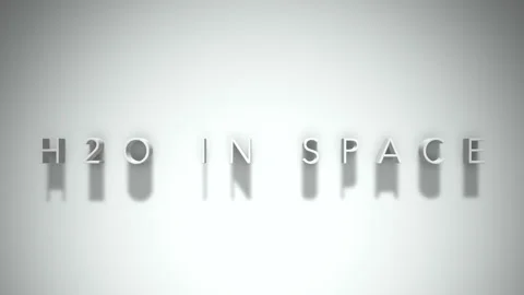 H2o in space 3D title animation white text on a white background Stock Footage 299428268