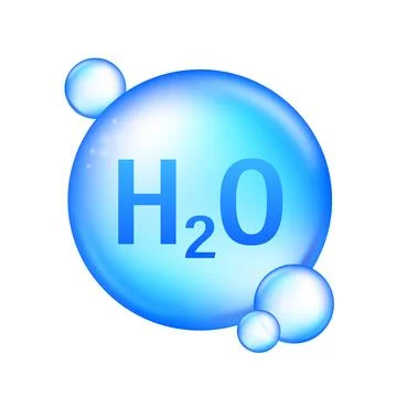 H2O Water Molecule Concept Vector Иллюстрация