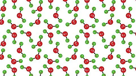 H2o water molecule structure background. Liquid aqua atom formula. Vector bac Stock Illustration