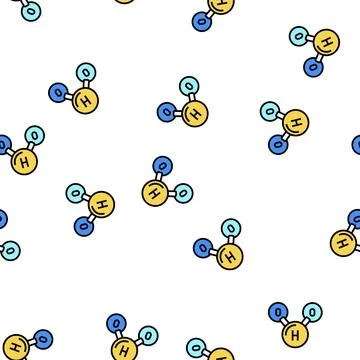 H2o water molecule vector seamless pattern Stock Illustration