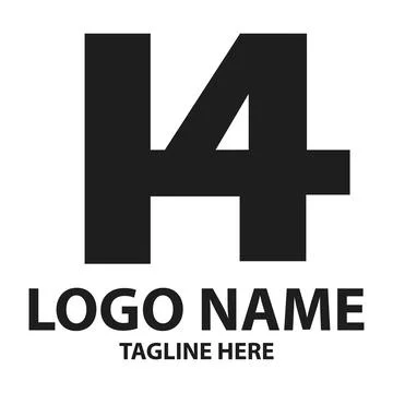 H4 linked logo design vector Stock Illustration
