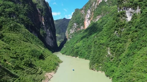 Ha Giang Loop Tu San Canyon Vietnam 4k aerial shot 00:12 Stock Footage 322158621