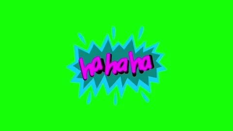 Ha ha ha comic laugh animated chat sticker on green screen background Stock Footage 314497214