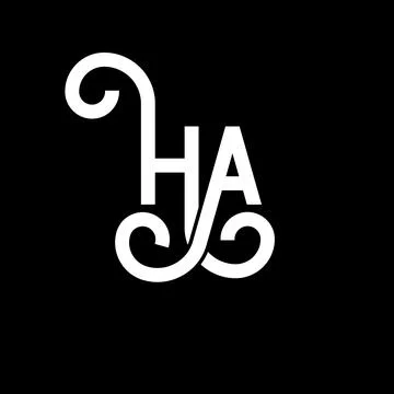 HA letter logo design on black background. HA creative initials letter logo.. Stock Illustration
