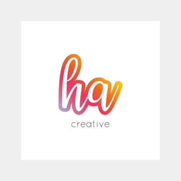 HA logo, vector. Useful as branding, app icon, alphabet combination, clip-art 库存插图