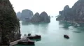 Ha Long Bay (Descending Dragon Bay), Vietnam, UNESCO World Heritage Site, Boats HD Footage