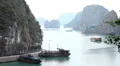 Ha Long Bay (Descending Dragon Bay), Vietnam, UNESCO World Heritage Site, Boats HD Footage