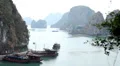 Ha Long Bay (Descending Dragon Bay), Vietnam, UNESCO World Heritage Site, Boats HD Footage