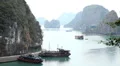 Ha Long Bay (Descending Dragon Bay), Vietnam, UNESCO World Heritage Site, Boats HD Footage