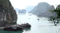 Ha Long Bay (Descending Dragon Bay), Vietnam, UNESCO World Heritage Site, Boats HD Footage