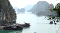 Ha Long Bay (Descending Dragon Bay), Vietnam, UNESCO World Heritage Site, Boats HD Footage