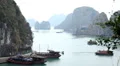 Ha Long Bay (Descending Dragon Bay), Vietnam, UNESCO World Heritage Site, Boats HD Footage