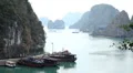 Ha Long Bay (Descending Dragon Bay), Vietnam, UNESCO World Heritage Site, Boats HD Footage