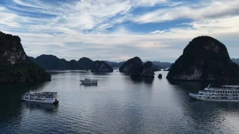 Ha Long Bay drone's view Stock Footage 344823124