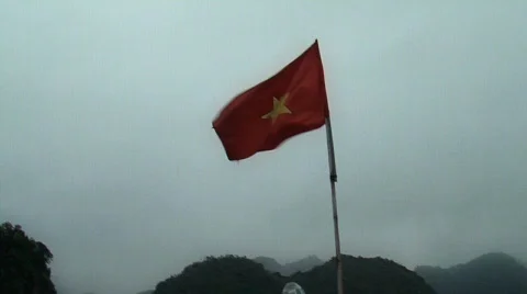 Ha Long Bay Flag Stock Footage 300139