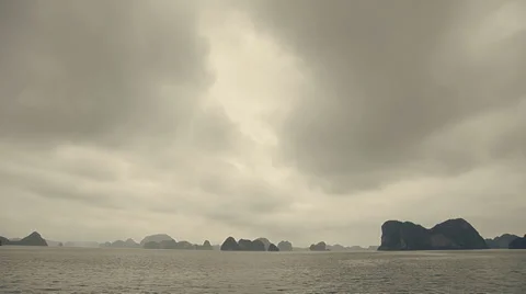 Ha long Bay, panoramic landscape view. Famous tourist travel destination. Stock Footage 38654129