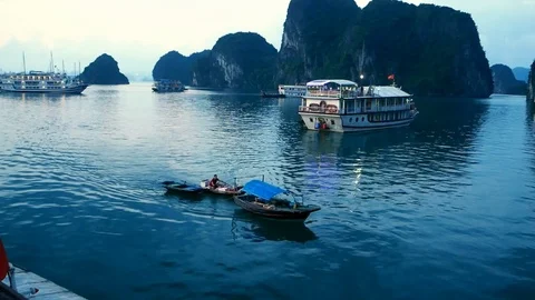 Ha Long Bay Trader Video stock 117125912