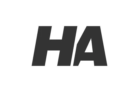 HA Techno Editable Font Logo For Corporate Branding. Bold, Futuristic Desig.. Stock Illustration