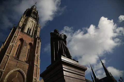 Haarlem clock tower 1 Stock Photos
