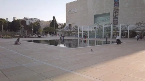 Habima square before sunset Stock Footage 117140081