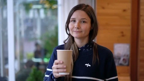 The habit of drinking coffee. Modern millennial youth. Stock Footage 125580404