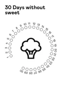 Habit Tracker. 30 days without sweets. Refusal of sweet Stock Illustration