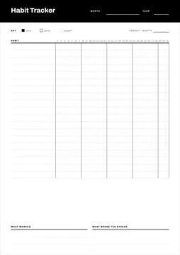 Habit Tracker Monthly Planner Template イラスト素材