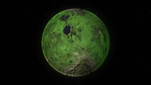 Habitable Green Exoplanet Seamless Loop Stock Footage 287464647