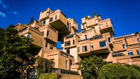 Habitat 67, iconic apartment complex in Montreal, Canada 스톡 동영상 119133580