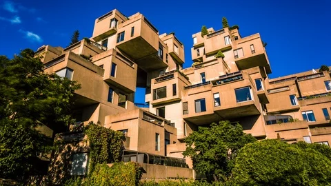 Habitat 67, iconic apartment complex in Montreal, Canada Vídeo Stock 119133624