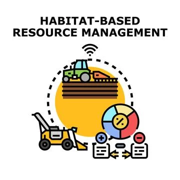 Habitat based resource management analyzing natural resources Stock Illustration