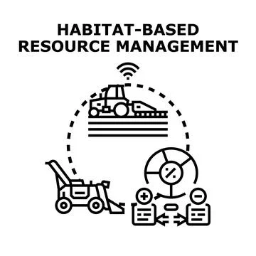 Habitat based resource management analyzing natural resources Stock Illustration