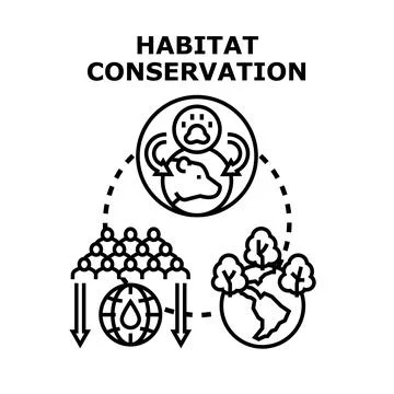Habitat conservation concept icon representing ecosystem protection Stock Illustration