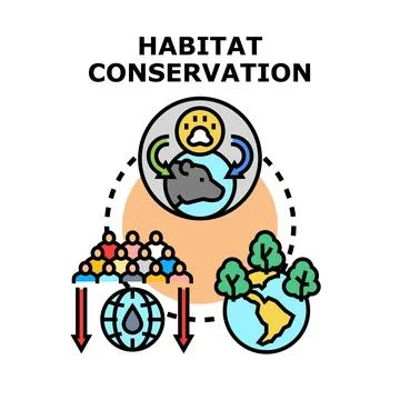 Habitat conservation concept icon representing ecosystem protection Stock Illustration