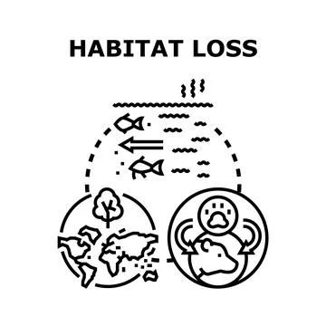 Habitat loss vector concept illustration symbolizing environmental impact Stock Illustration