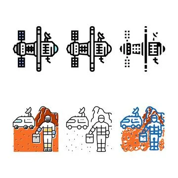 Habitat space range exploration color icon vector Stock Illustration