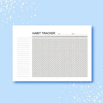Habits Tracker for a Month. Simle Template. Design for organizer or planner Stock Illustration