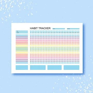 Habits Tracker for a Month. Simle Template. Design for organizer or planner Stock Illustration