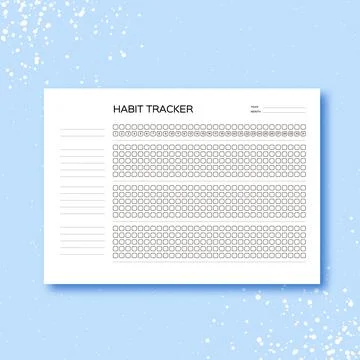 Habits Tracker for a Month. Simle Template. Design for organizer or planner Stock Illustration